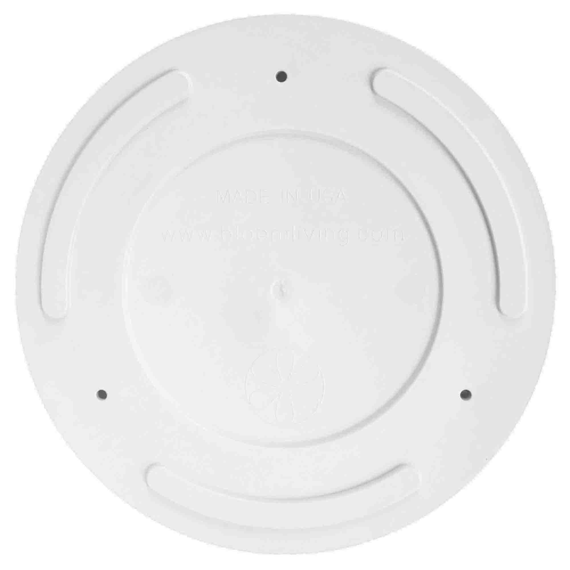 Bloem Mathers 10" White Round Modern Resin Garden Planter Pot with Drainage Holes and Removable Saucer Tray Included