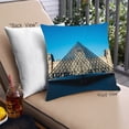 thumbnail image 1 of Ahgly Company Sites Louvre Museum Outdoor Throw Pillow, 18 inch by 18 inch, 1 of 6