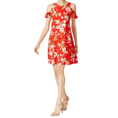 jessica howard cold shoulder floral shift dres