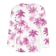 thumbnail image 4 of hlysgo Mens Three Quarter Length Sleeve Shirts Casual Summer Vacation Shirt for Men Trendy Palm Tree Graphic Tee Crewneck 3/4 Sleeve Tops Pink XL, 4 of 4