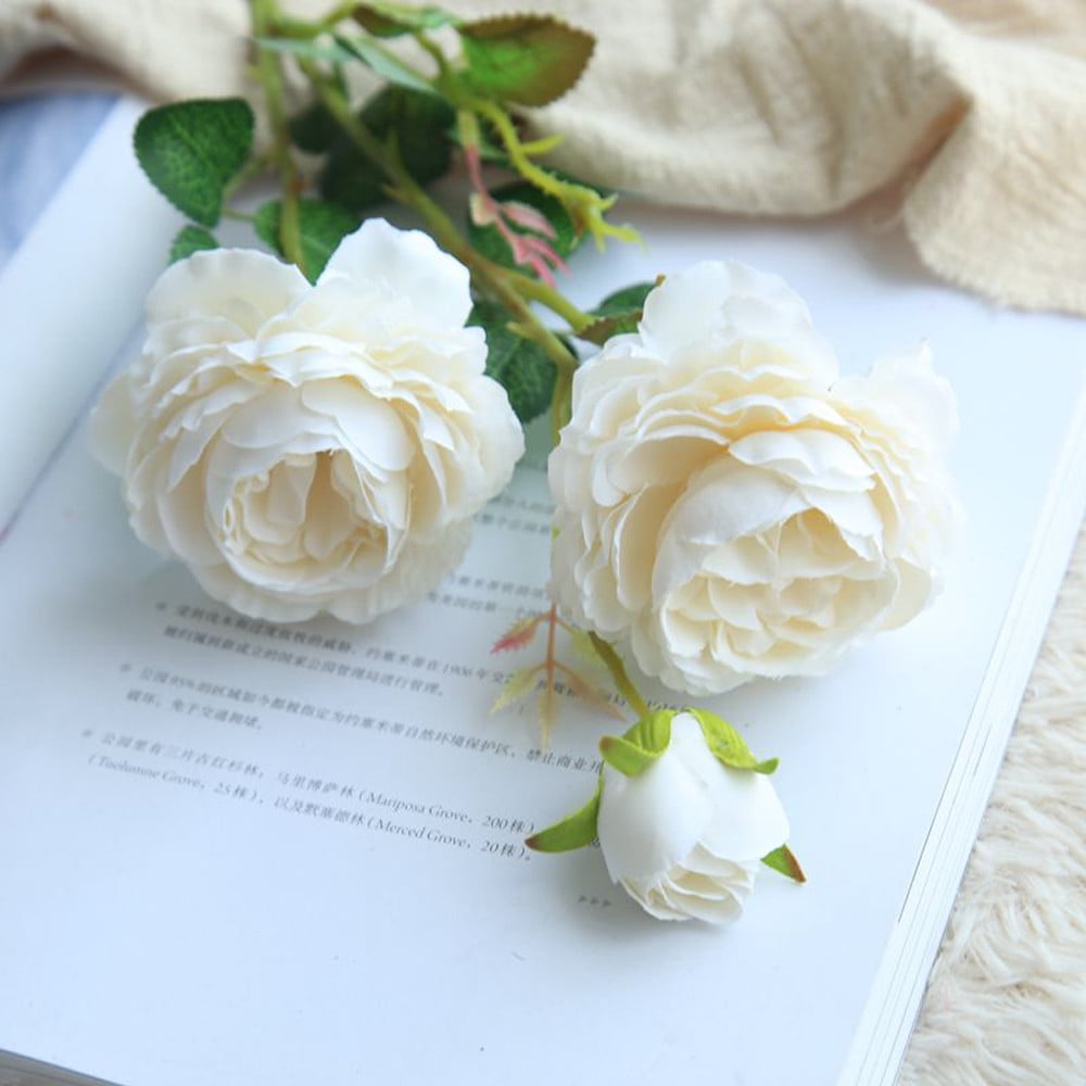 Artificial Fake Western Rose Flower Peony Bridal Bouquet Wedding Home Decor L 