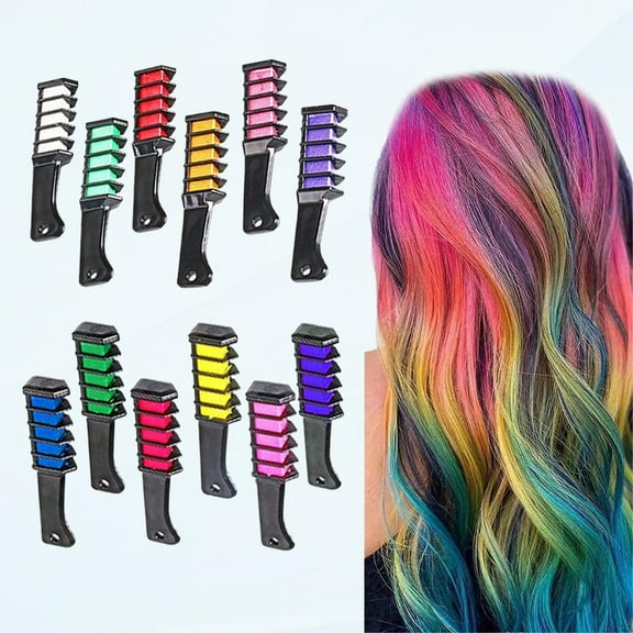 Cíor Chailc Gruaige 12-Dath, Sealadach, Socraigh Gruagaireacht Innigh do Chailíní Páistí Aois 4 5 6 7 8 9 10, Cosplay Cóisir Breithlá DIY Leanaí