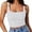 White, variant on Women's Tennis Tanks Fitness Strappy Layered O Neck Sleeveless Crop Top Womens Blouse for Casual Workout Blue L