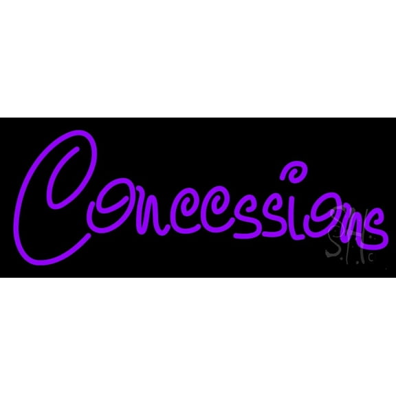 Purple Concessions LED Neon Sign 10" Tall x 24" Wide - inches Black Square Cut Acrylic Backing, with Dimmer - Premium built indoor Sign for Storefront.