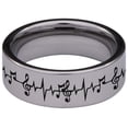 thumbnail image 4 of Treble Clef Tungsten Carbide Ring, 4 of 9