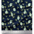 thumbnail image 1 of Soimoi Viscose Chiffon Fabric Leaves & Owl Bird Print Fabric by the Yard 42 Inch Wide, 1 of 1