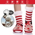 thumbnail image 5 of Minzimin Kids Boys Girls Slipper Socks Cute Animal Fuzzy Winter Warm Fleece Lining Christmas Socks With Grippers, 5 of 6