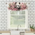 thumbnail image 3 of Panda Window Curtain Valances Watercolor Black White Animal Panda with Flowers Privacy Window Valances for Living Room Kitchen 54 by 18 in, 1 Panel, 3 of 6