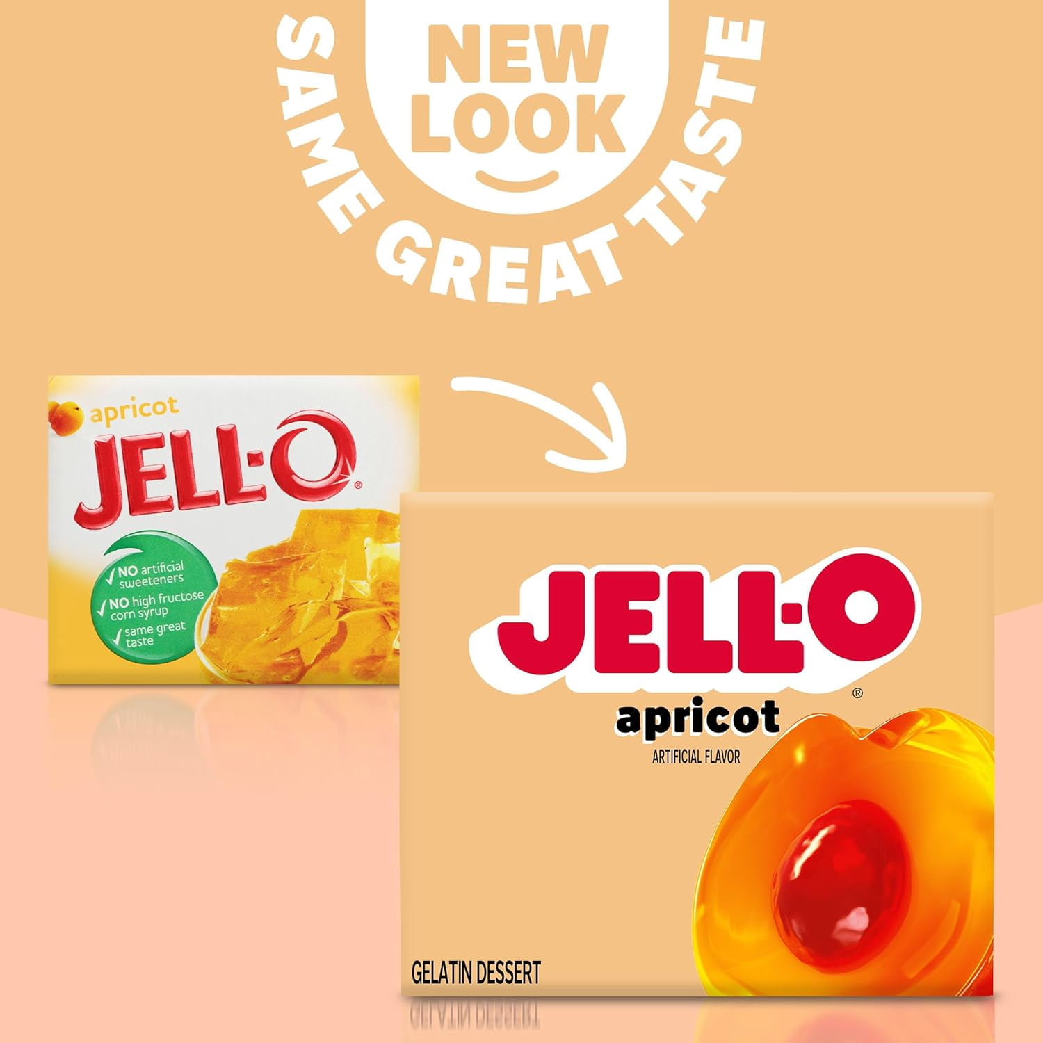 Jell-O Apricot Flavor Gelatin Dessert, 3 Ounce Pack of 4-335303142