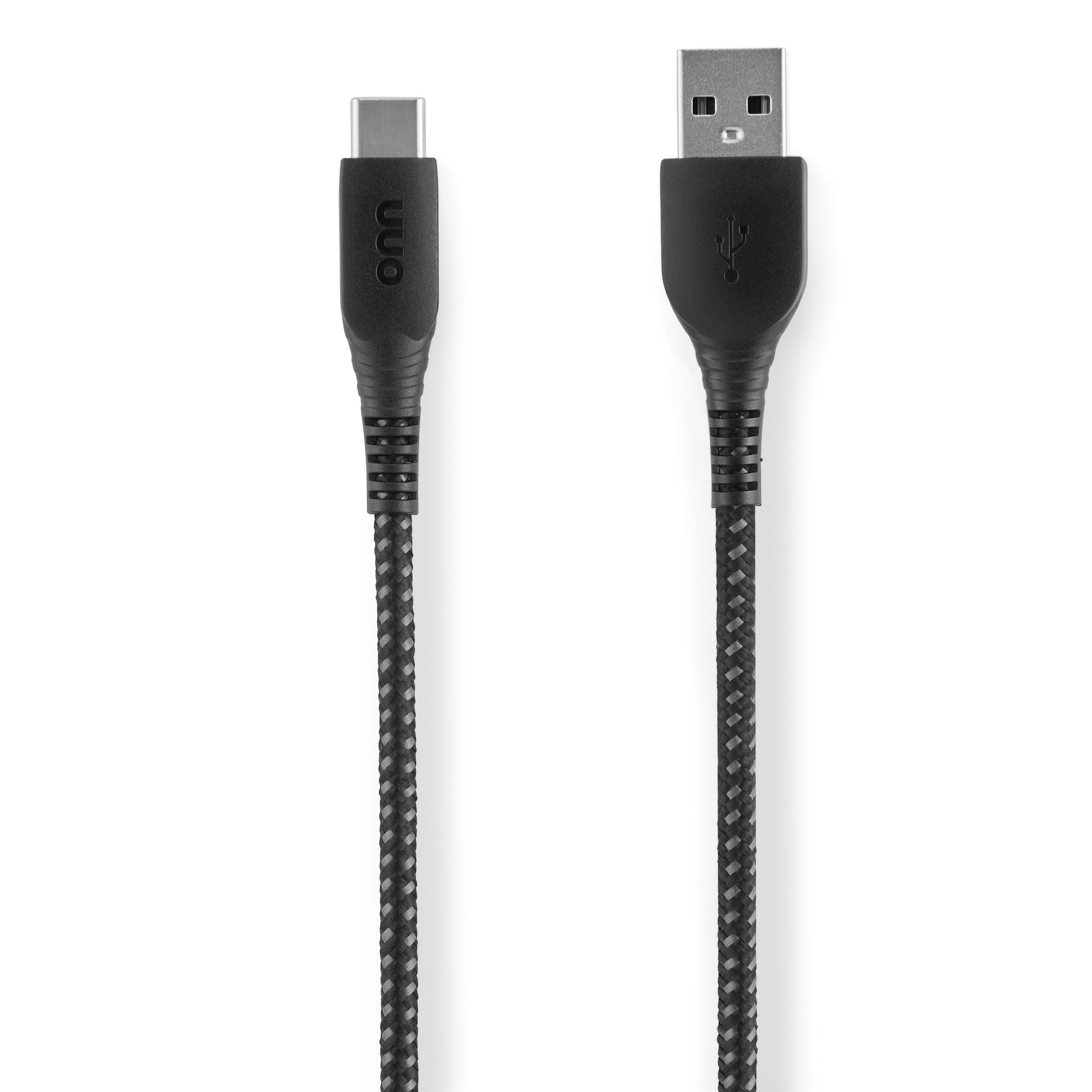 (5 pack) Onn 10ft USB to USB-C Braided Charging Cable, USB-IF Certified, Black - Compatible with Latest iPhone, Samsung Galaxy, Note, Pixel Devices, iPad Pro