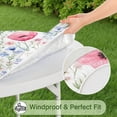 thumbnail image 5 of Pioneer Flower Floral Print Pattern Round Fitted Tablecloth with Elastic Edge,Dining Table Cover Waterproof,Outdoor Round Tablecloth for Camping,Dining,Indoor and Outdoor, 5 of 7