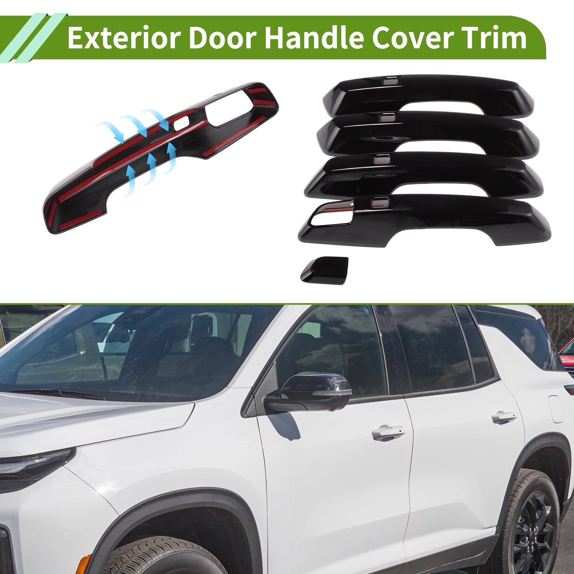Unique Bargains Door Handle Cover for Chevrolet Traverse 2024-2025 Black