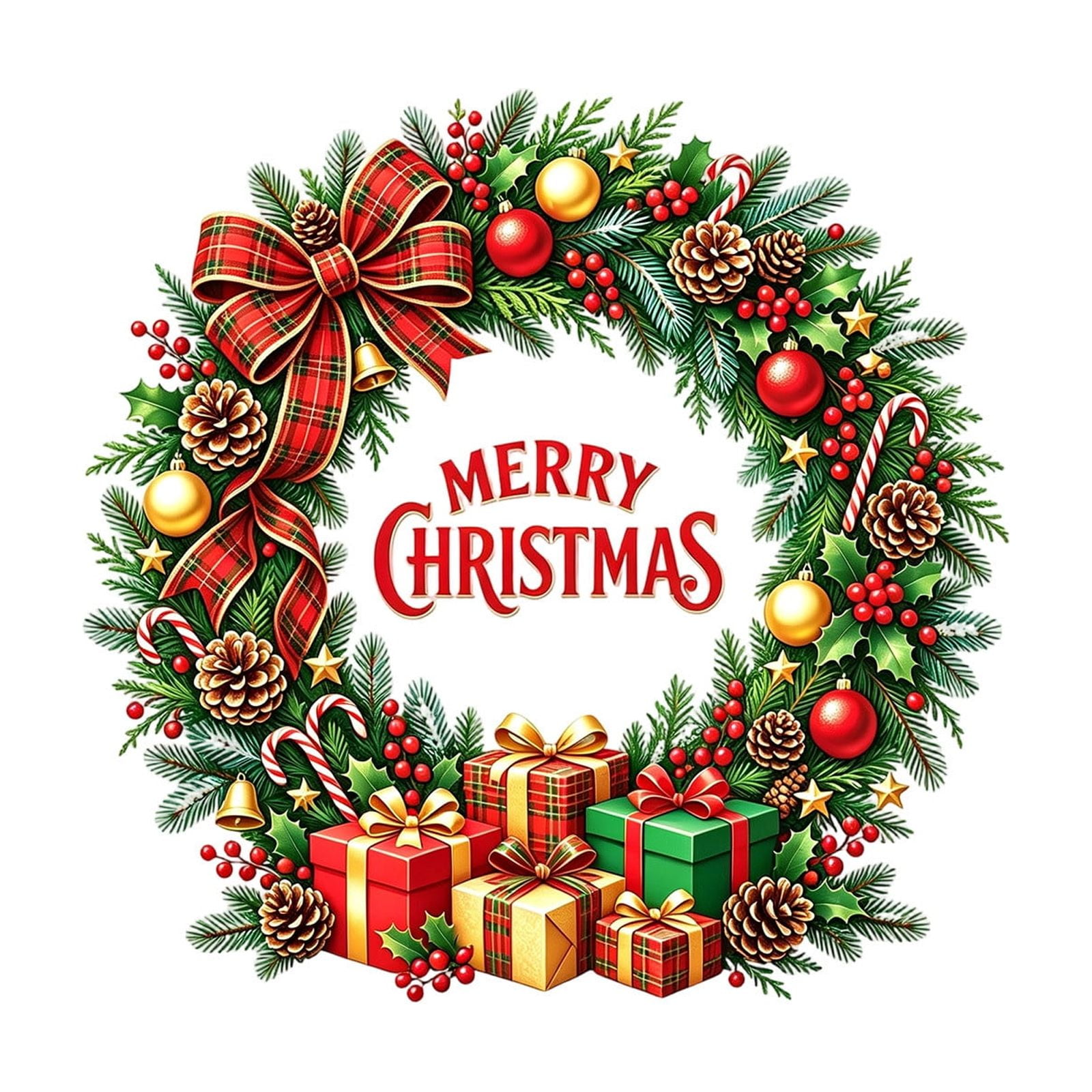 Bell Wreath Christmas Wreath Window Clings Static PVC Holiday Decals for Glass Doors Windows Storefronts Mirrors and Seasonal Party Decor