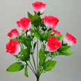 thumbnail image 3 of Simulación de pantalla de fotografía flor rosa artificial flor falsa simulación 10 flor de tela de seda rosa pavo real, 3 of 5