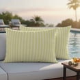 thumbnail image 4 of Yellow Striped Outdoor Waterproof Pillow Covers, Modern Simple Farmhouse Beige Vintage Decorative Rectangle Throw Pillowcase Sofa Cushion Sham for Patio/Couch/Chair, 20"x12" 2 Pack, 4 of 8