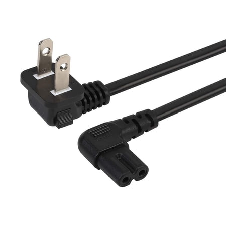 mistyhony 6FT 90° Angled 2-Prong Figure 8 Power Cord,IEC C7 to NEMA 1-15P, Replacement for Samsung TV Monitors (3903-000853 3903-000599)