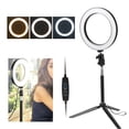 thumbnail image 4 of Anillo de luz LED de aleación de aluminio de 20 cm, regulable, 3200 K-5500 K, puerto USB, lámpara de fotografía con trípode y palo selfie., 4 of 14
