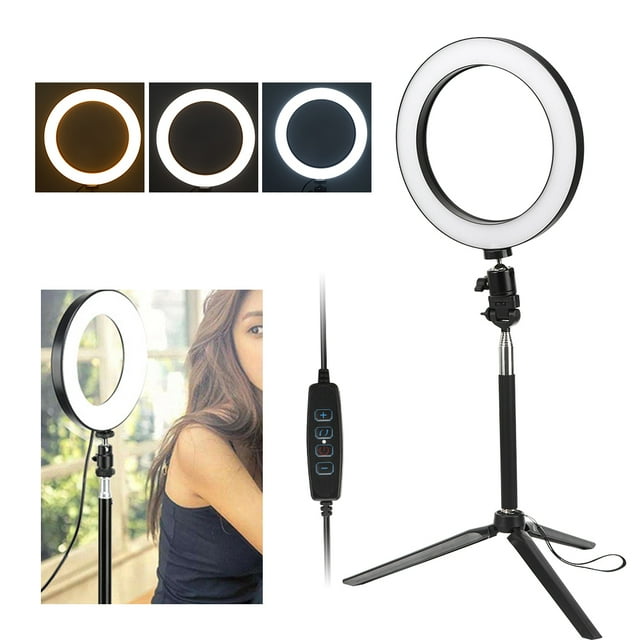 Camera Ring Light, Dimmable Dimmable Ring Light, 20cm With Tripod Selfie Stick For Makeup Video Live Stream Photo Photography Vlogging