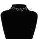 thumbnail image 3 of Gargantilla de corazón, gargantilla de círculo geométrico simple, collar de clavícula llamativo para mujeres y niñas, collar de joyería, plata oso de fresa  joyas, 3 of 4