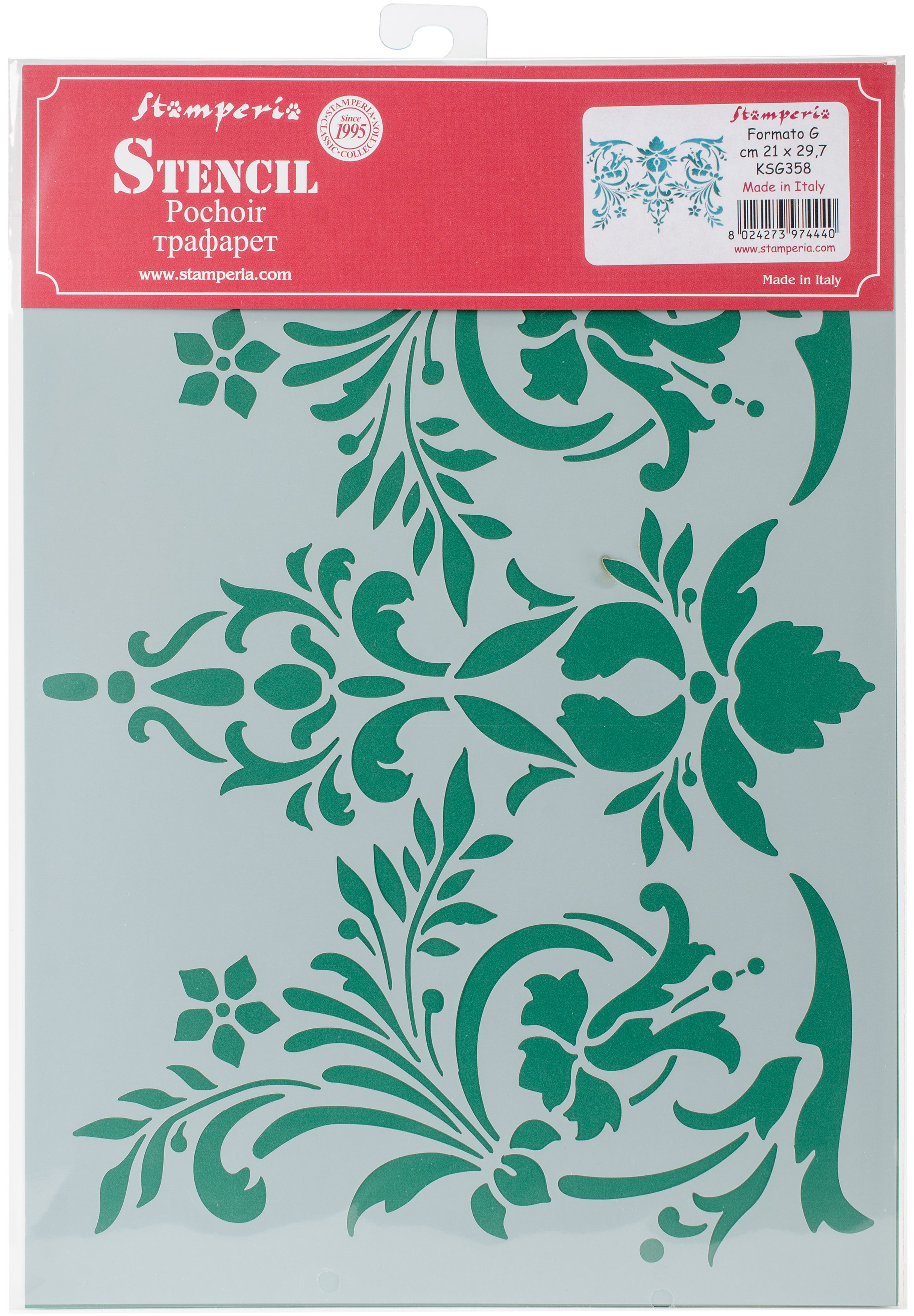 Stamperia Stencil G 8.27"X11.69"Flowers & Leaves Decor