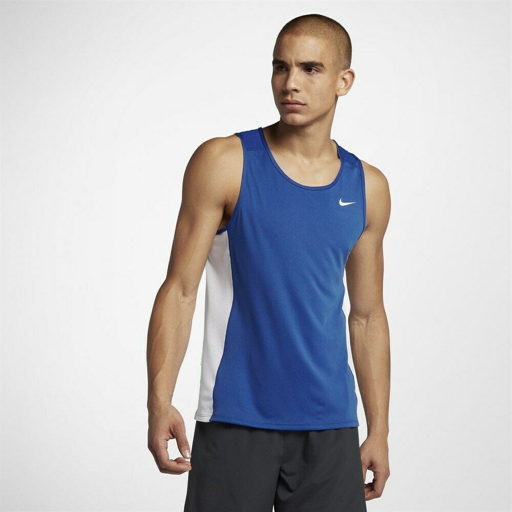 Nike Miler Dri-Fit Men's Blue Running Tank Top Size S - Walmart.com