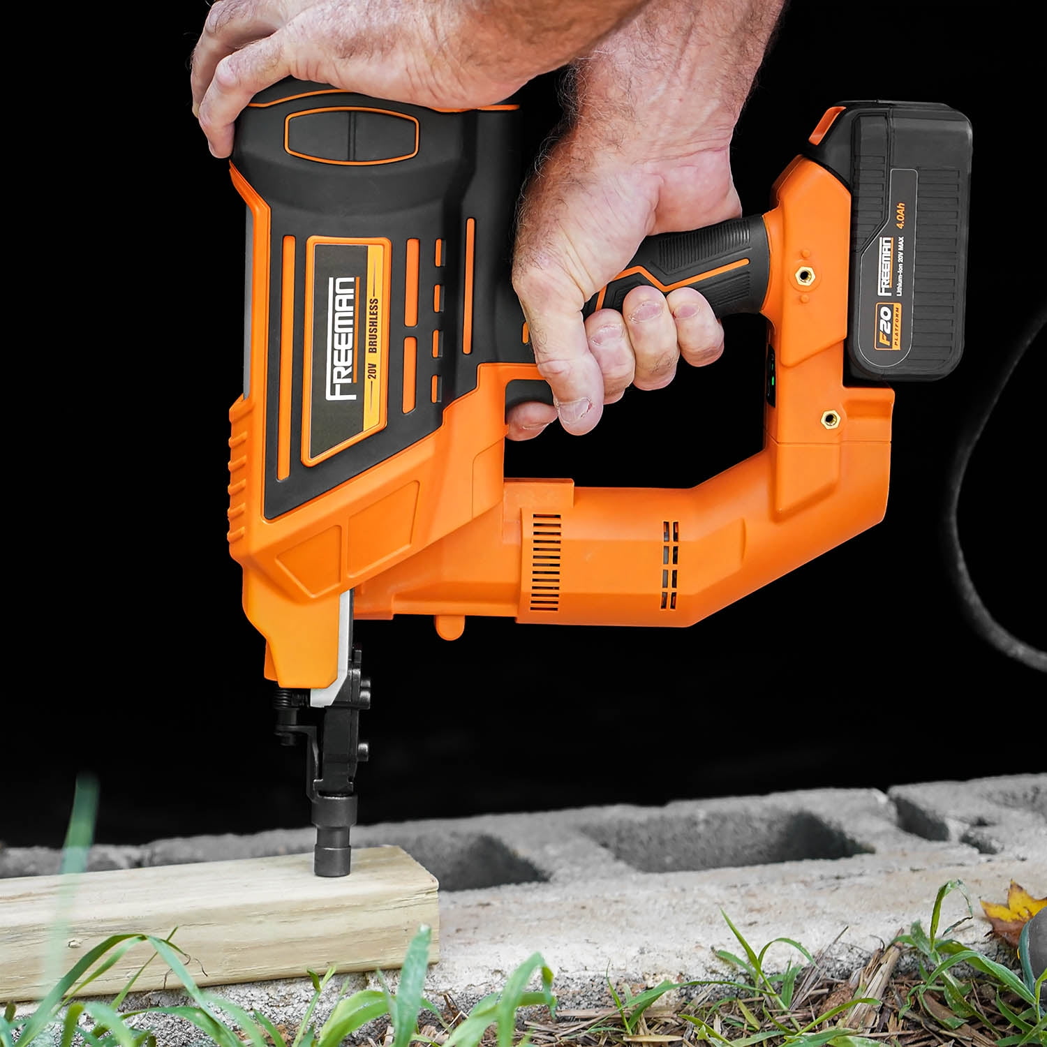 Freeman PE20VTCNPN 20 Volt Cordless and Brushless 3" Single Pin Concrete Nailer (Tool Only) – 750 Shots per Charge