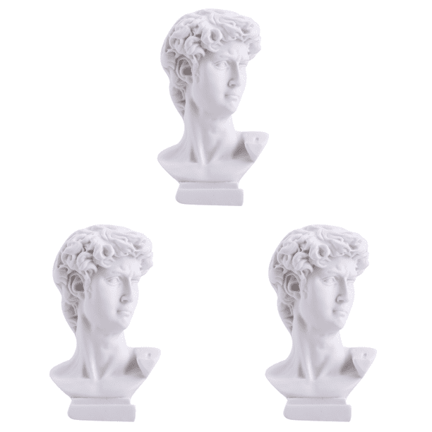 Portalápices Resina David Retrato Estatua Maquillaje Pincel Almacenamiento Maceta (S) 3 Piezas