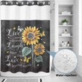 thumbnail image 3 of No Hook Shower Curtain with Built-in Rings - Inspirational Words Sunflower Washable Waterproof Fabric Bathroom Curtains for Hotel,Rentals, Stall 48 X 72 Inch , Farmhouse Vintage Floral, 3 of 8