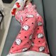 thumbnail image 3 of Pantalones de pijama de polar de Hello Kitty de Sanrio, color coral, suaves, informales, para mujer, para estar en casa, regalo de cumpleaños con dibujos animados de anime kawaii, 3 of 5