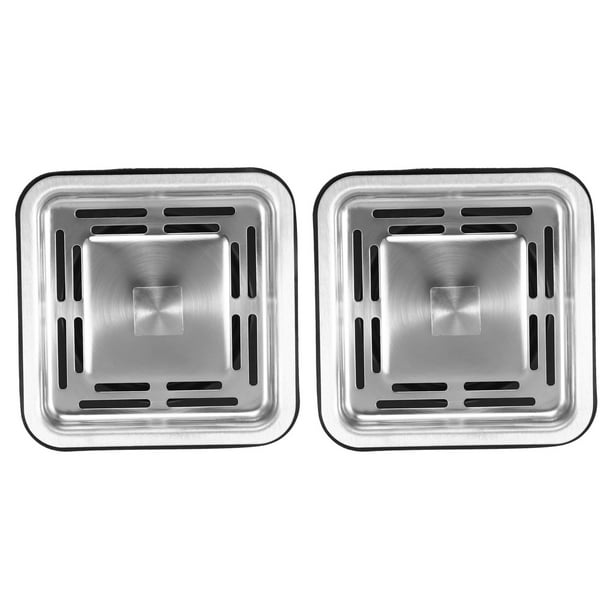 2x Square Sink Strainer Plug Kitchen