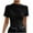 Black, variant on hotojiny Womens Mock Neck Tops Summer Short Sleeve Trendy Ruched Slim Tshirts Casual Comfy Solid Color Blouse