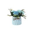 thumbnail image 1 of Adorno De Hortensia Artificial Delicada Figura De Flor Falsa Estatua De Hortensia De Simulación Con Maceta De Cerámica Flores De Tela De Seda Cuerda De Cáñamo Para Escritorio Dormitorio Sala De Estar Eigraketly HA027419-02, 1 of 6