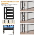 thumbnail image 6 of Homieasy Queen Upholstered Headboard with Storage Shelves, Queen Size Headboard with Power Outlets & LED Lights for Queen Bed, Sturdy Queen Bed Headboard for Bedroom/Dorm Room, Black Oak, 6 of 8
