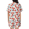 thumbnail image 6 of Fuzoiu Strawberries Print Women's Short-Sleeved Pajama Set,Lounge Sleepwear Set,Womens Pajama Sets 2 Piece,Button-Up Top and Shorts with Pockets-4X-Large, 6 of 7