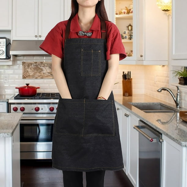 Delantal De Cocina, Delantal De Mezclilla Ajustable Para Mujeres O Hombres Para Cocina, Manualidades, Cocina Para Hotel, , Hogar, Restaurante