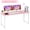 Pink, variant on 32 inch Computer Desk, Study Writing Table for Small Space, Save Space Office Desk with Metal Legs, Modern Steel Frame Wood PC Workstation for Home Office, Vintage