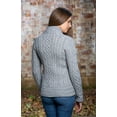 thumbnail image 6 of SAOL 100% Merino Wool Women's Aran Zip Cable Knit Cardigan Sweater Irish Jacket Made in Ireland, 6 of 7