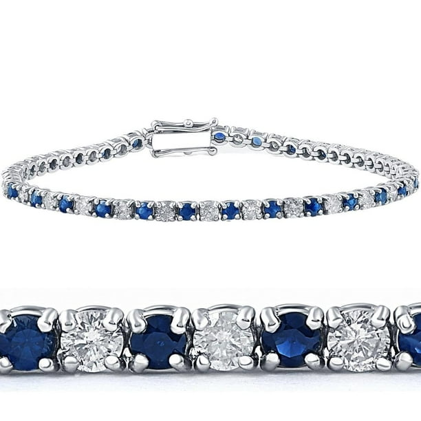 Natural white store sapphire tennis bracelet