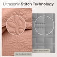 thumbnail image 6 of IR Imperial Rooms 3Pc-Embossed Bedspread Microfiber Floral Vintage Quilt Set Lightweight King Peach, 6 of 9