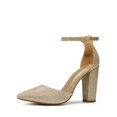 thumbnail image 1 of DREAM PAIRS Zapatos de Tacón Grueso con Brillo Dorado para Mujer Coco, 1 of 8