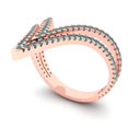 thumbnail image 2 of Statement Engagement Ring for Women - 0.525ct Blue Moissanite in 14K Rose Gold Promise Ring, 2 of 5