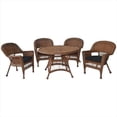 thumbnail image 1 of Jeco W00205D-C-G-FS017 5 Piece Honey Wicker Dining Set - Black Cushions, 1 of 1