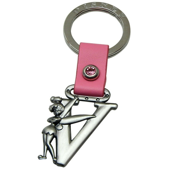 Tinker Bell Letter V Pewter Key Chain