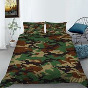 2/3 Pcs Quilt Cover Set Unique Design Camouflage Painting Home Textiles Highend Home Bedclothes,Queen (90"x90")