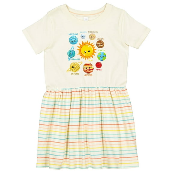 Inktastic Cute Planets, Solar System, Space, Cosmos, Galaxy Girls Toddler Dress