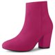 thumbnail image 1 of Botines De Tacón Grueso Con Cremallera Lateral Punta Redonda Para Mujeres Rosa caliente 37.5, 1 of 6