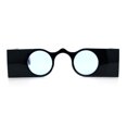 thumbnail image 3 of Funky Thick Artsy Rectangle Bar Keyhole Bridge Circle Lens Sunglasses Black - Blue, 3 of 8