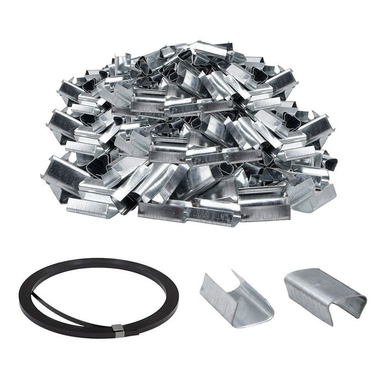Steel Banding Strapping Kit - 1 Pack 1/2" X 0.020" X 2800' Steel Strapping Coil 1100 Lbs Breaking Strength And 2000Pcs Strapping Open Seal For Securing Heavy Packaging & Pallet Banding