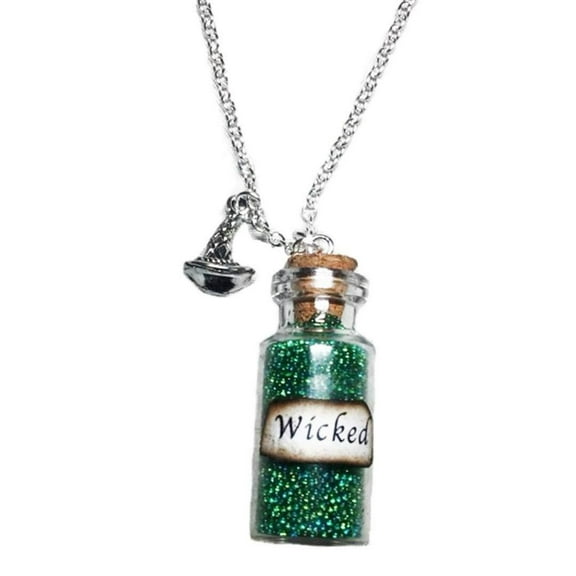 Wicked Broadway Musical Bottle With Charm Pendant Necklace