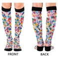 thumbnail image 4 of FORMRS Womens Knee High Socks Casual Long Thick Travel Daily Wear, 1 Pair, Yellow Colorful Circles, 4 of 6